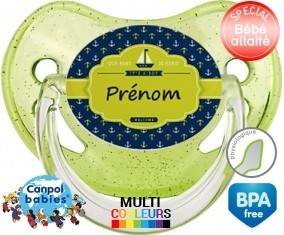 Couleur marin + prénom: Sucette Physiologique-su7.fr