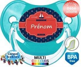 Tetine Marine + prénom embout Physiologique personnalisée