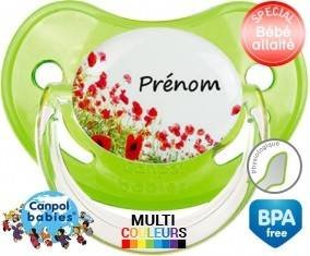 Coquelicot + prénom: Sucette Physiologique-su7.fr