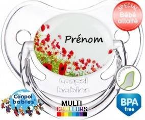 Coquelicot + prénom: Sucette Physiologique-su7.fr
