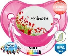 Coquelicot + prénom: Sucette Physiologique-su7.fr