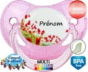Coquelicot + prénom: Sucette Physiologique-su7.fr