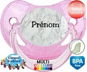 Motif marbre + prénom: Sucette Physiologique-su7.fr