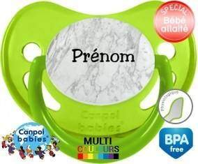 Motif marbre + prénom: Sucette Physiologique-su7.fr