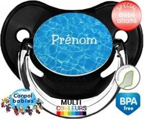 Motif piscine + prénom: Sucette Physiologique-su7.fr