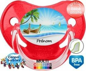 Vacances plage + prénom: Sucette Physiologique-su7.fr