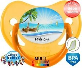 Vacances plage + prénom: Sucette Physiologique-su7.fr