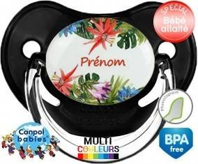 Fleurs tropicales + prénom: Sucette Physiologique-su7.fr