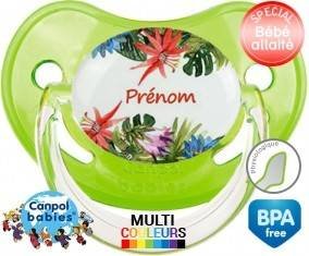 Fleurs tropicales + prénom: Sucette Physiologique-su7.fr