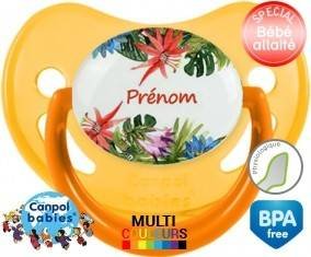 Fleurs tropicales + prénom: Sucette Physiologique-su7.fr