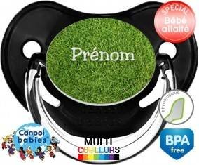 Motif pelouse + prénom: Sucette Physiologique-su7.fr