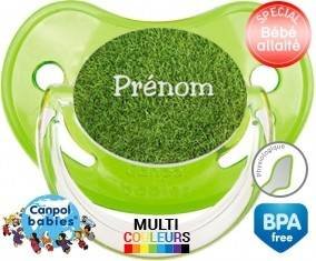 Motif pelouse + prénom: Sucette Physiologique-su7.fr