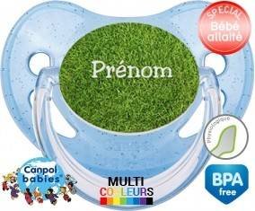 Motif pelouse + prénom: Sucette Physiologique-su7.fr