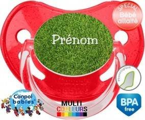 Motif pelouse + prénom: Sucette Physiologique-su7.fr