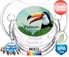 Toucan tropical + prénom: Sucette Physiologique-su7.fr