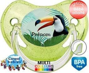 Toucan tropical + prénom: Sucette Physiologique-su7.fr