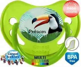 Toucan tropical + prénom: Sucette Physiologique-su7.fr