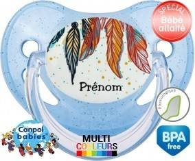 Plumes + prénom: Sucette Physiologique-su7.fr