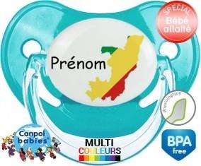 Tetine Drapeau congo + prénom embout Physiologique personnalisée