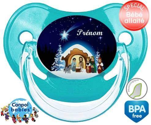 Tétine de noël personnalisable bébé au prénom de l'enfant - Crèche de Noël