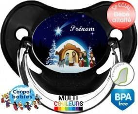 Crèche noël + prénom: Sucette Physiologique-su7.fr