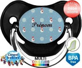 Bonhomme de neige + prénom: Sucette Physiologique-su7.fr