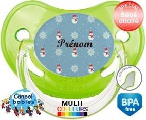 Bonhomme de neige + prénom: Sucette Physiologique-su7.fr