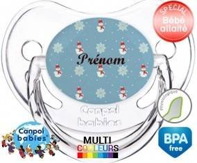 Bonhomme de neige + prénom: Sucette Physiologique-su7.fr
