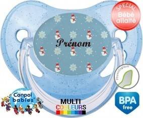Bonhomme de neige + prénom: Sucette Physiologique-su7.fr