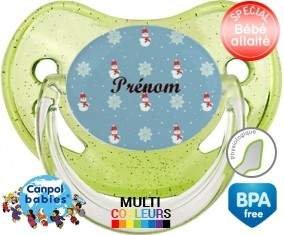 Bonhomme de neige + prénom: Sucette Physiologique-su7.fr