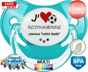 J'aime rc strasbourg + prénom : Sucette Physiologique personnalisée