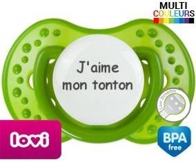 Tetine J'aime mon tonton embout LOVI Dynamic personnalisée