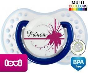 Fleur rose + prénom: Sucette LOVI Dynamic-su7.fr