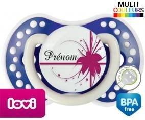 Fleur rose + prénom: Sucette LOVI Dynamic-su7.fr