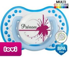 Fleur rose + prénom: Sucette LOVI Dynamic-su7.fr