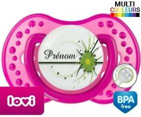 Fleur verte + prénom: Sucette LOVI Dynamic-su7.fr