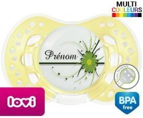 Fleur verte + prénom: Sucette LOVI Dynamic-su7.fr
