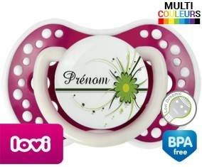 Fleur verte + prénom: Sucette LOVI Dynamic-su7.fr