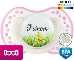 Papillon vert + prénom: Sucette LOVI Dynamic-su7.fr