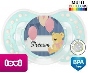 Ourson et ballon + prénom: Sucette LOVI Dynamic-su7.fr
