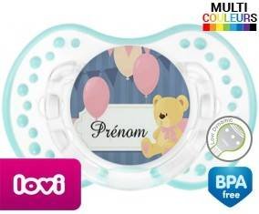 Ourson et ballon + prénom: Sucette LOVI Dynamic-su7.fr