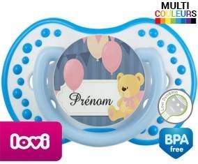 Ourson et ballon + prénom: Sucette LOVI Dynamic-su7.fr