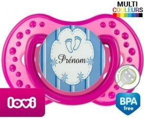 Pied de bebe + prénom: Sucette LOVI Dynamic-su7.fr