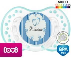 Pied de bebe + prénom: Sucette LOVI Dynamic-su7.fr