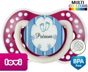 Pied de bebe + prénom: Sucette LOVI Dynamic-su7.fr