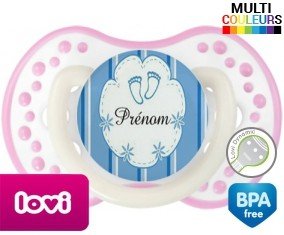 Pied de bebe + prénom: Sucette LOVI Dynamic-su7.fr