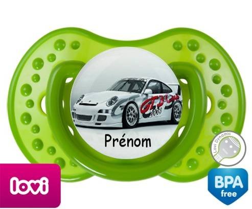 Voiture de course + prénom: Sucette LOVI Dynamic-su7.fr