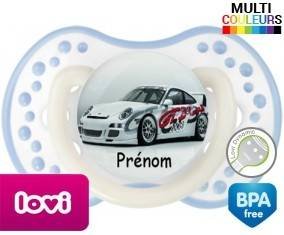 Voiture de course + prénom: Sucette LOVI Dynamic-su7.fr