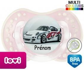 Voiture de course + prénom: Sucette LOVI Dynamic-su7.fr