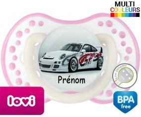 Voiture de course + prénom: Sucette LOVI Dynamic-su7.fr